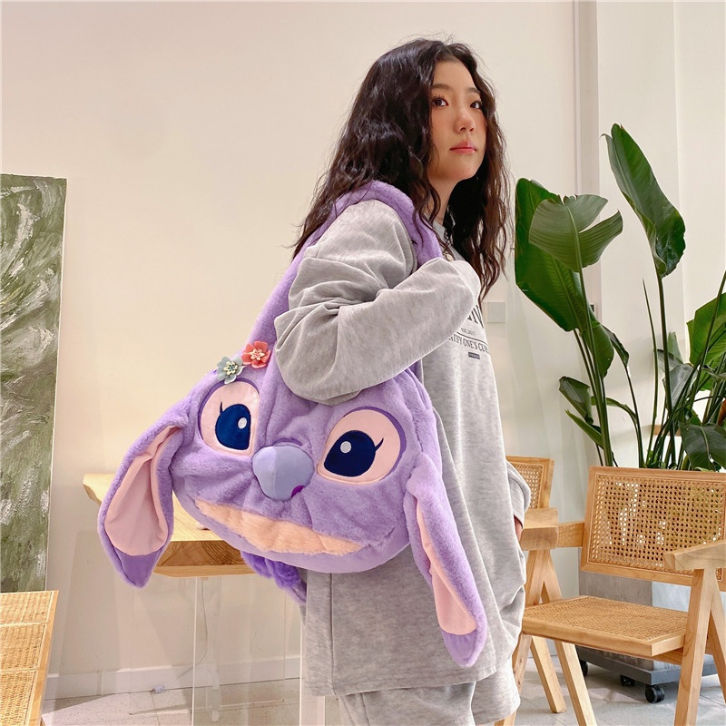 Túi xách đeo vai TENDER AFTERNOONS bằng vải bông hình gấu hoạt hình dễ thương cỡ lớn thời trang Hàn Quốc cho nữ