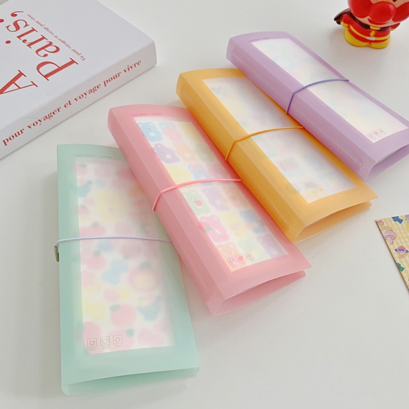 Album Ảnh Trong Suốt Sáng Tạo Với Dây Cao Su Chống Thấm Nước Màu Macaron