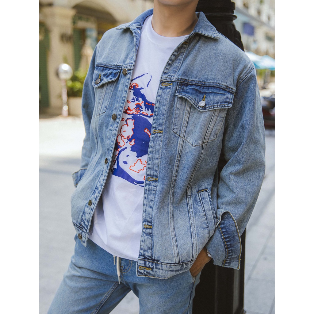 Áo Khoác Jean Nam Standard Light , Chất Vải Denim Thoải Mái , AK0003-01 ,SOMEHOW