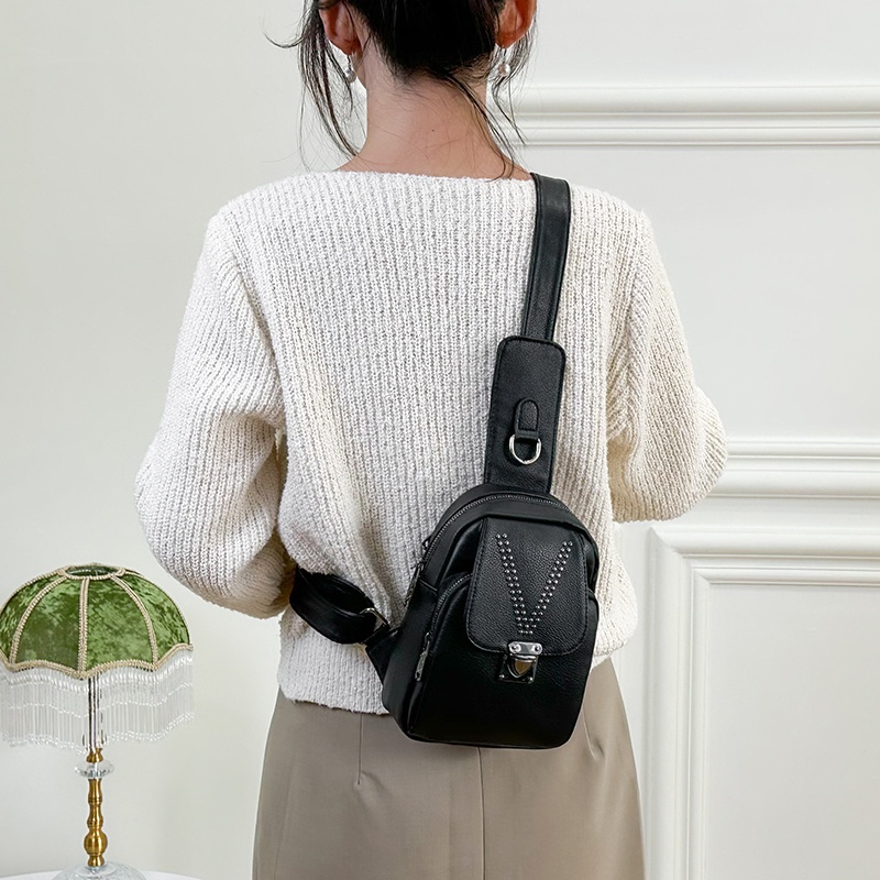 Túi Da PU Đeo Chéo Ngực Nhỏ Xinh Đơn Giản Phong Cách Hàn Quốc Cho Bạn Gái