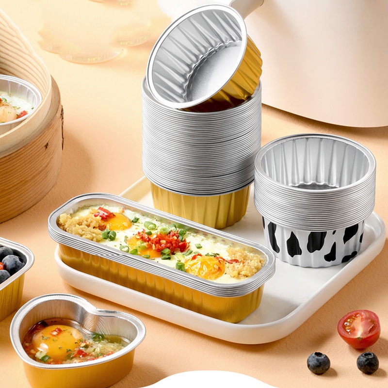 Set 10 Cốc Lá Nhôm Làm Bánh Có Thể Được Thu Gọn