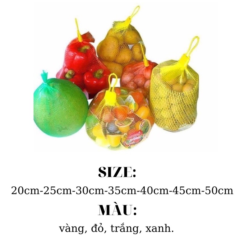 Túi lưới màu XANH đủ size từ 20cm đến 50cm