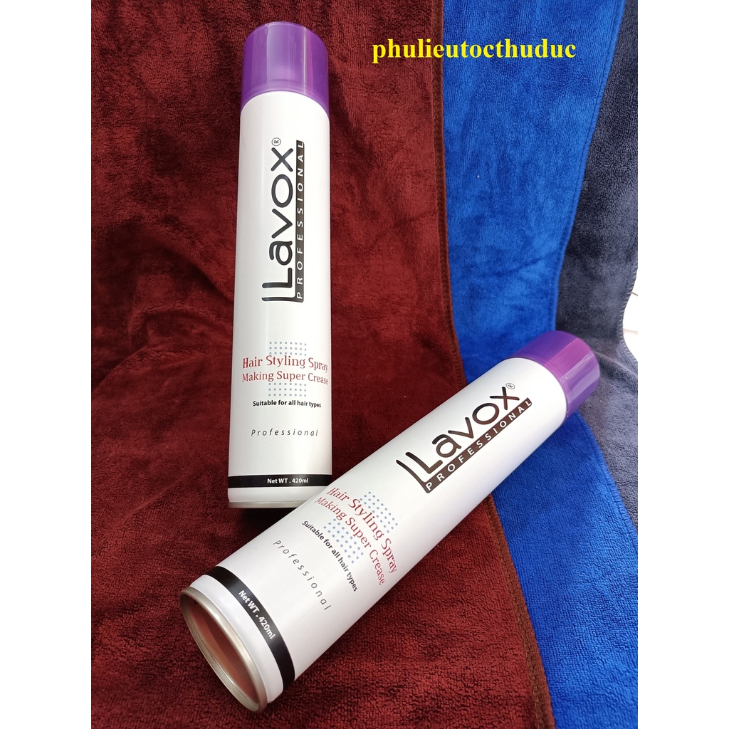 Keo xịt tóc Lavox nắp tím 420ml (keo mềm)