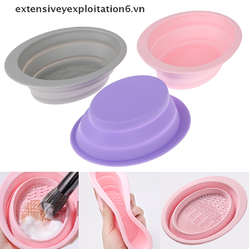 Dụng Cụ Vệ Sinh Cọ Trang Điểm Bằng Silicone Có Thể Gập Lại
