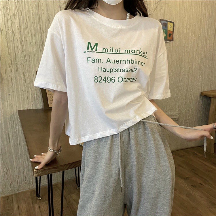 Áo thun nữ croptop siêu xinh cute mùa hè đi biển, dạo phố, tập thể thao - ÁO Milui Market