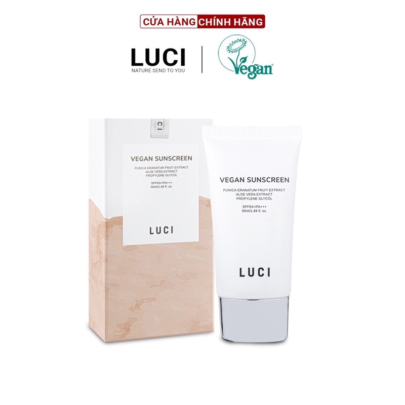 Kem chống nắng Luci thuần chay nâng tông +tặng 🎁tẩy trang hoặc theo km cty