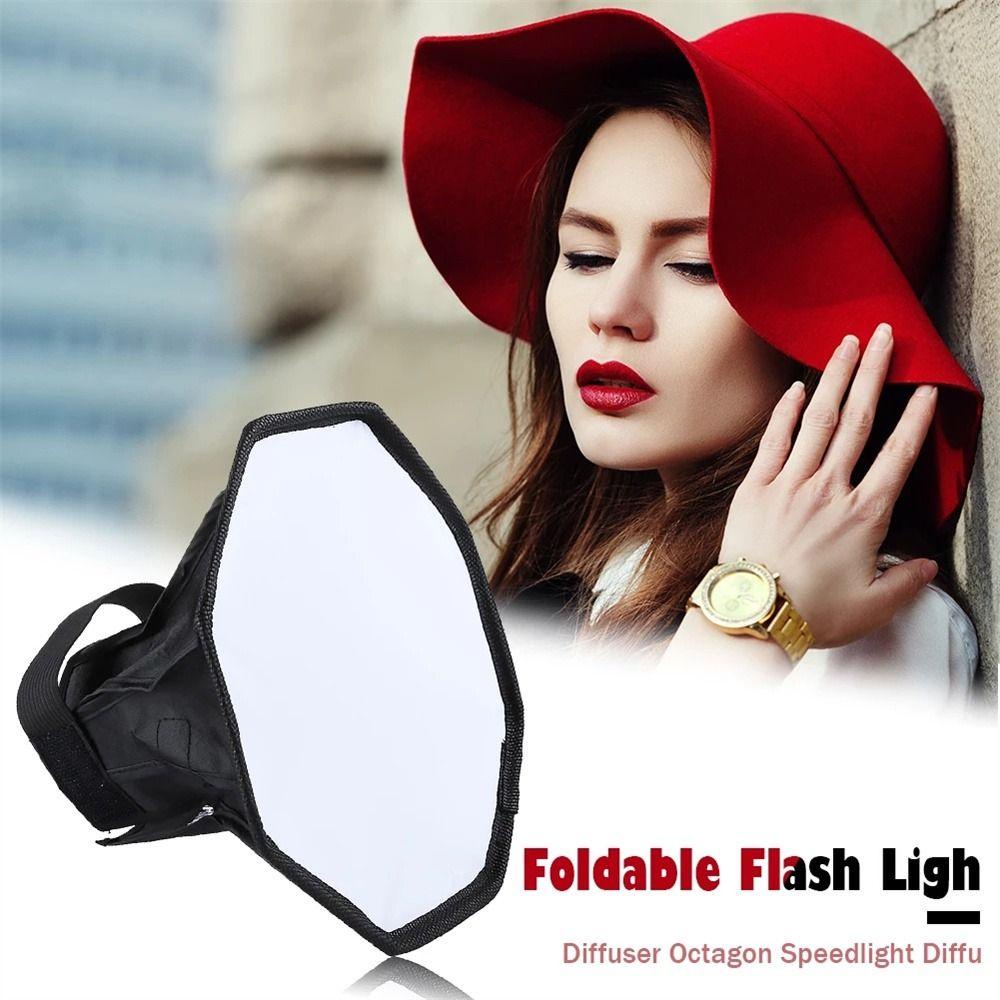 Hộp Khuếch Tán Ánh Sáng Đèn Flash Hình Bát Giác Mềm 20cm Màu Đen Chuyên Dụng Cho Chụp Ảnh