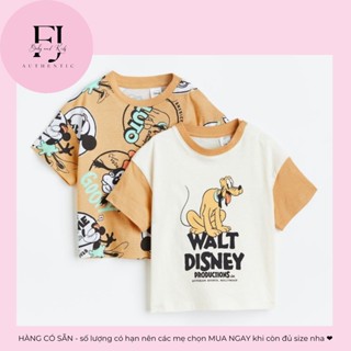 Áo thun trẻ em chính hãng HM, Áo thun bé trai áo thun mickey 2 màu áo thuncam, áo thun be tay cam, hàng hiệu cho bé