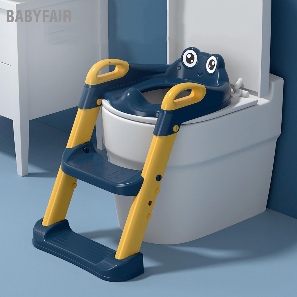 Babyfair. Thang bô vệ sinh kèm bệ lót thu nhỏ bồn cầu có tay vịn gấp gọn an toàn cho bé