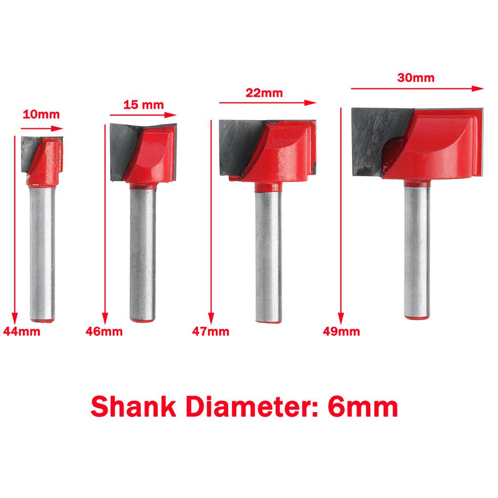Bộ 4 Mũi Phay Gỗ 10 / 15 / 22 / 30mm Chất Lượng Cao