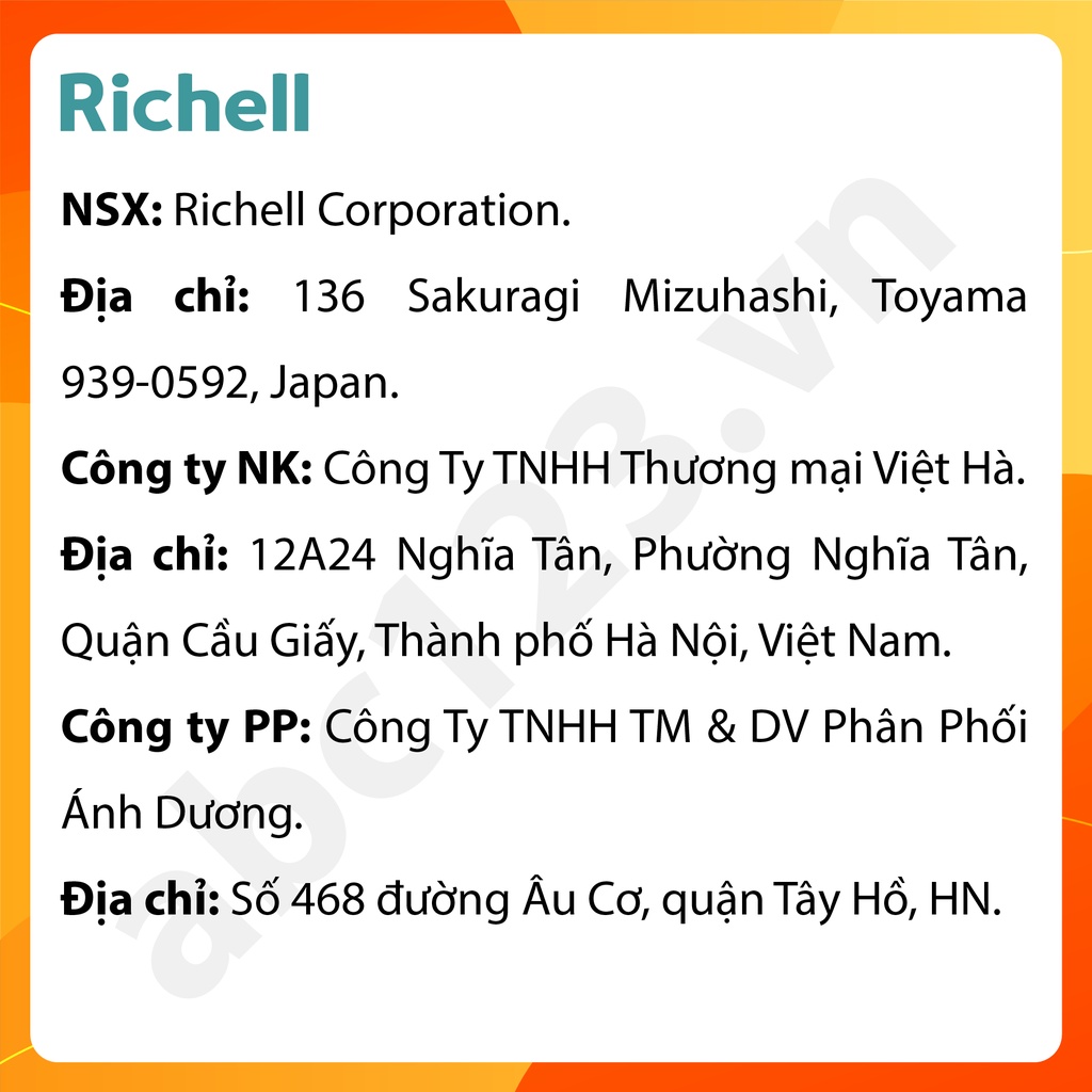Bộ chén ăn dặm T.L.I kèm nắp và muỗng Richell