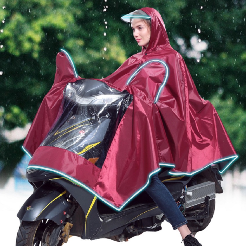 Áo Mưa Tai Thỏ 1 Đầu Người, size 1.5mx1.32m, kiểu cánh dơi, mặt trước có bóng kính trong suốt tiện dụng khi đi ban đêm
