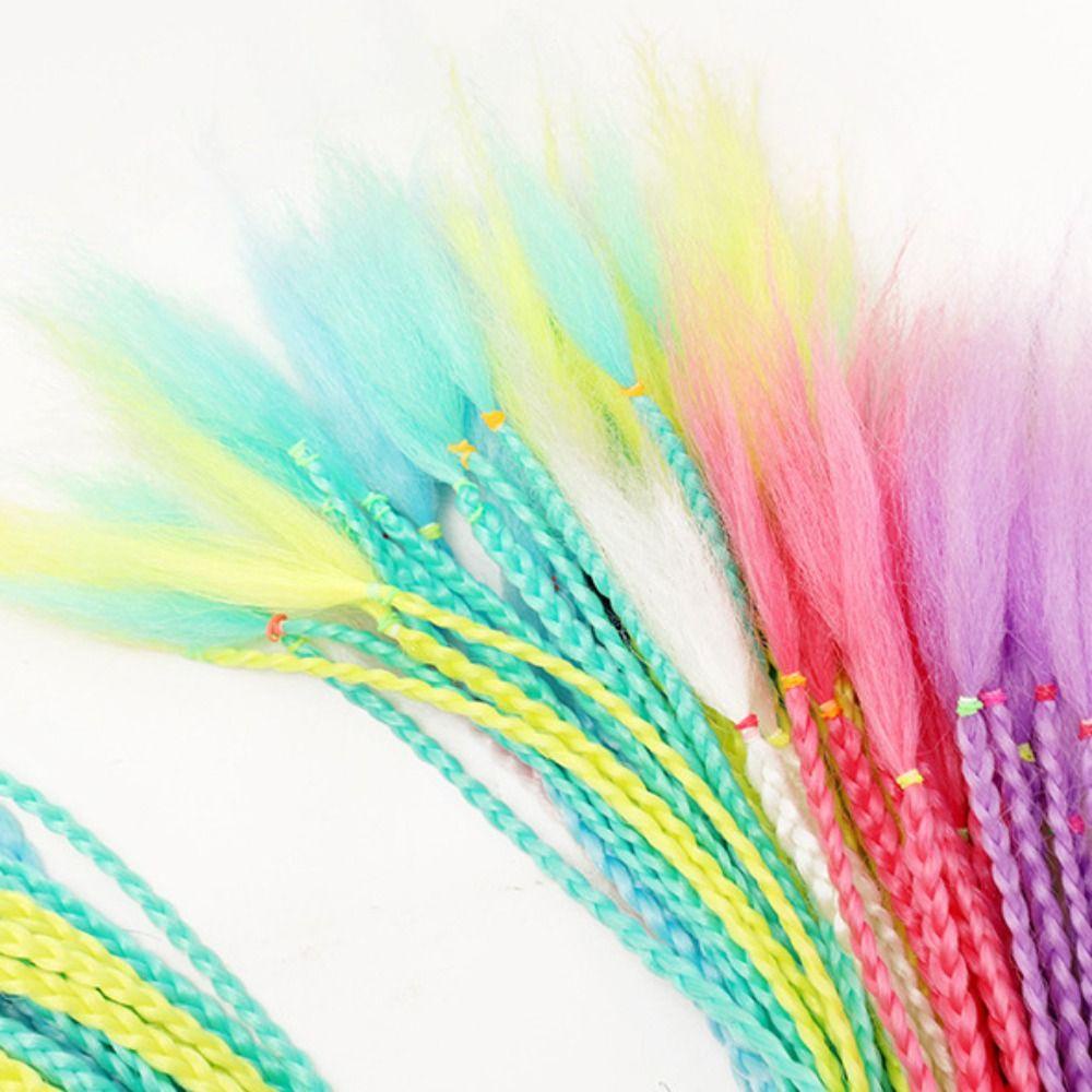 WMES15H Bím Tóc Giả Bằng Sợi Tổng Hợp Màu Sắc Gradient Phát Sáng Dành Cho Nữ