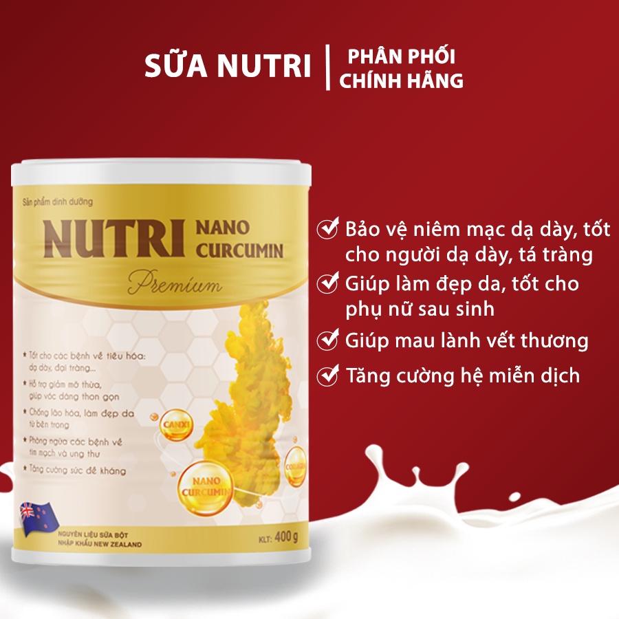 Sữa dinh dưỡng NUTRI NANO CURCUMIN tốt cho tiêu hóa - Giải pháp cho người dạ dày tá tràng