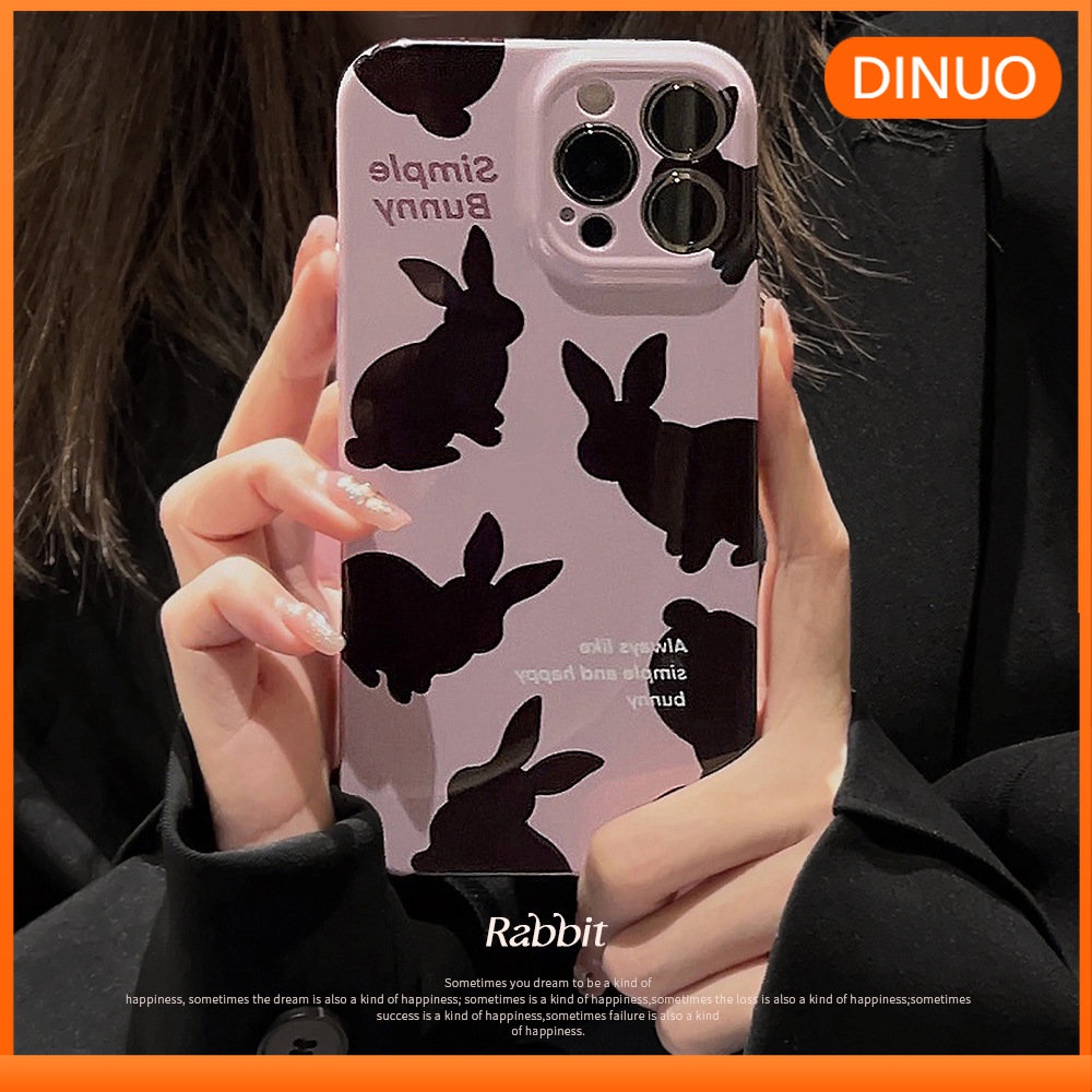 Ốp Điện Thoại Hình Thỏ Đen Bảo Vệ Toàn Diện Cho iPhone13 iPhone 14Pro Max 11 Thế Hệ Thứ 12 XS 8p-III