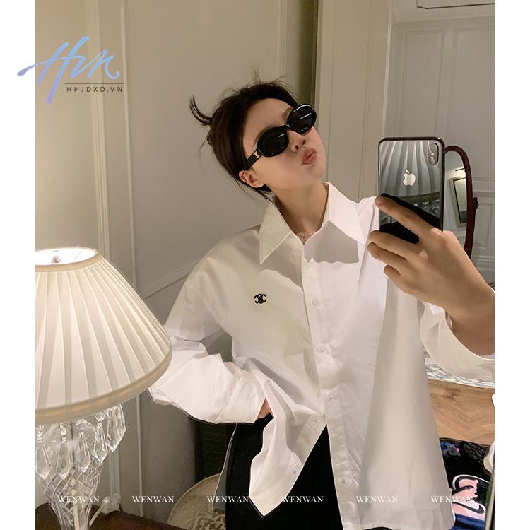 Áo Sơ Mi Trắng Thêu Tay Phong Cách Thời Trang Mới 2023