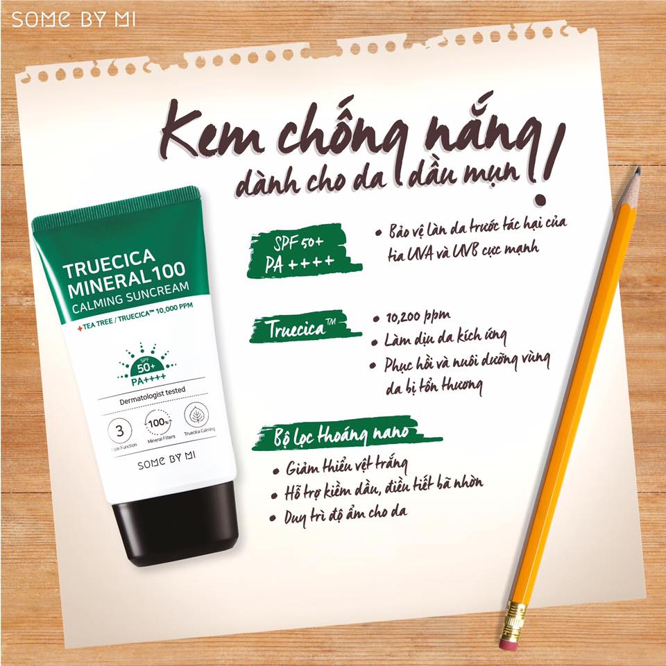 Kem Chống Nắng Dưỡng ẨM Some By Mi Truecica Mineral Calming Tone Up 50ml