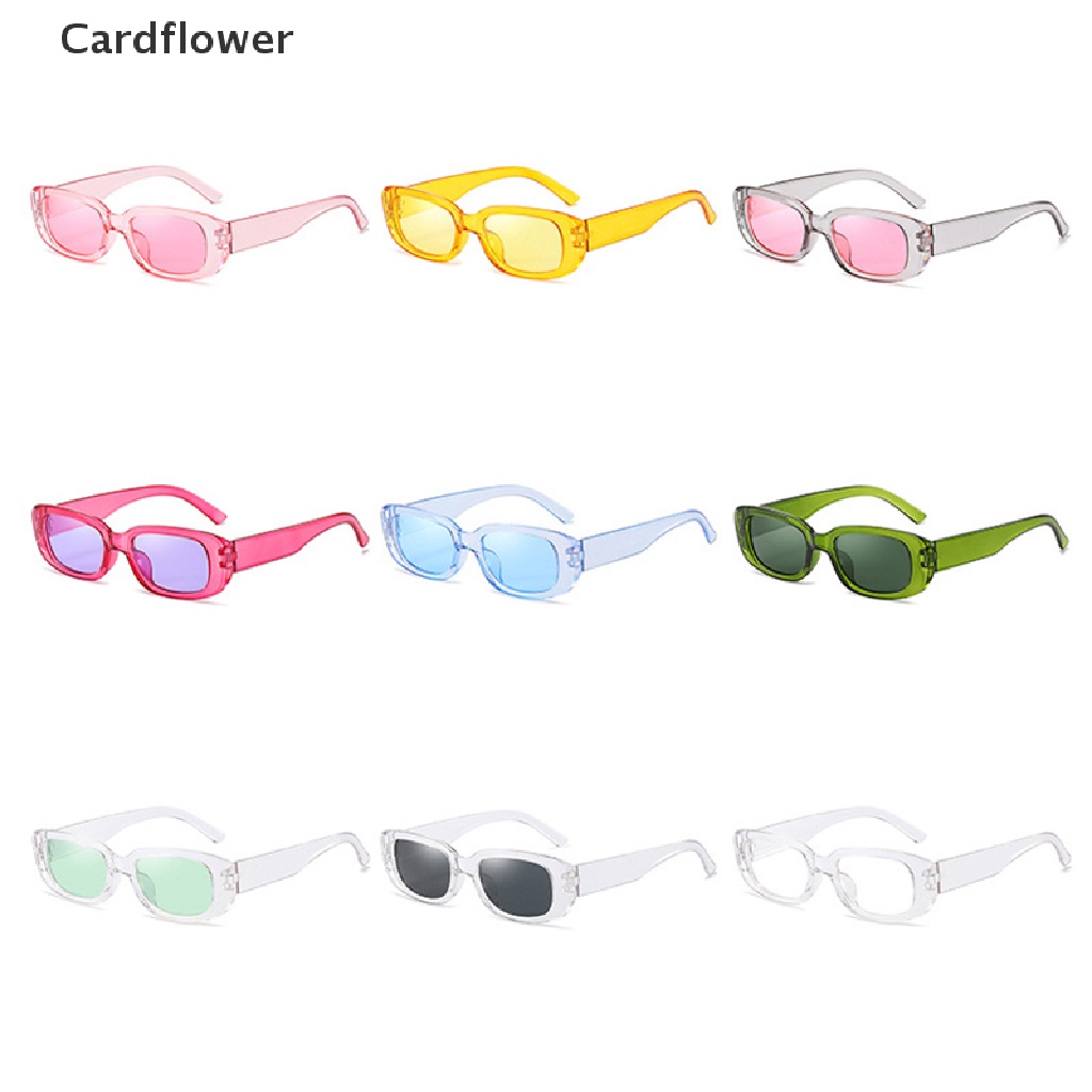 < Cardflower > Kính Mát Thời Trang Hình Chữ Nhật Phong Cách Vintage Thời Trang Cho Nam Nữ Dự Tiệc Lễ Hội Hàng Mới Nhất