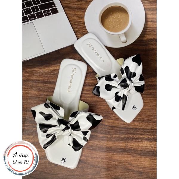 Dép chữ H quai nơ bò sữa cực xinh Hót Hít hiện nay.