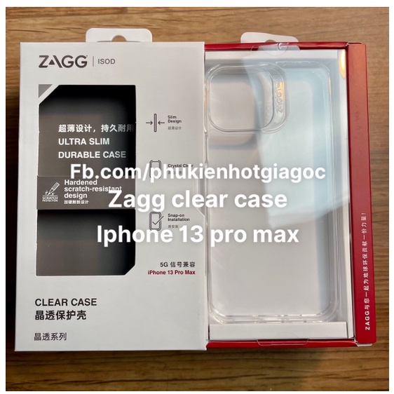Ốp chống sốc cao cấp ZAGG Trong Suốt hỗ trợ sạc không dây IP 14 Pro max / 13 Pro max lắp vừa 12 Pro max