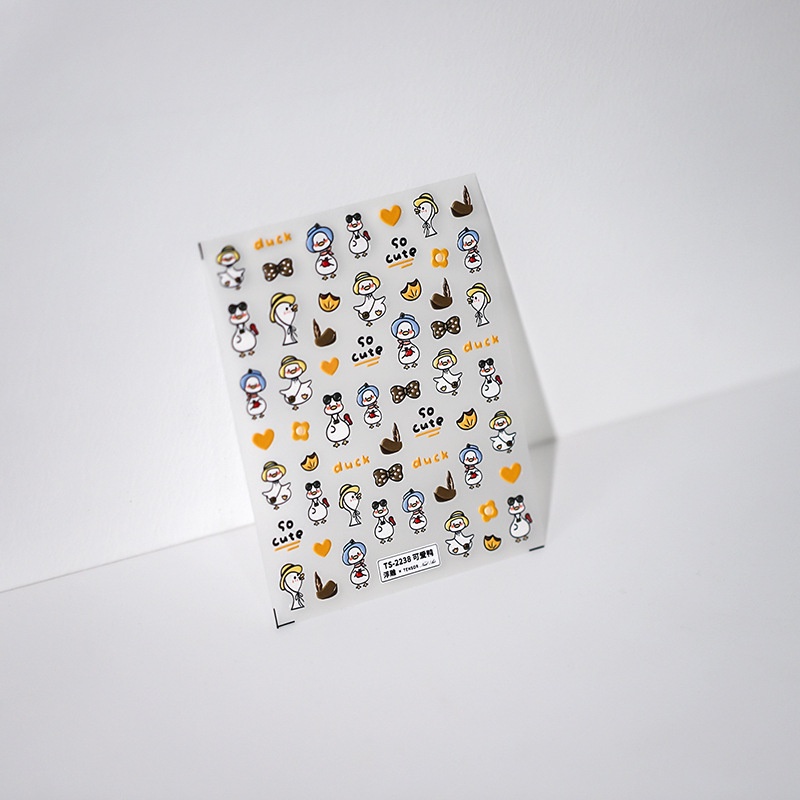 Miếng Dán Trang Trí Móng Tay 5D Hình Chú Vịt Dễ Thương TS-2237