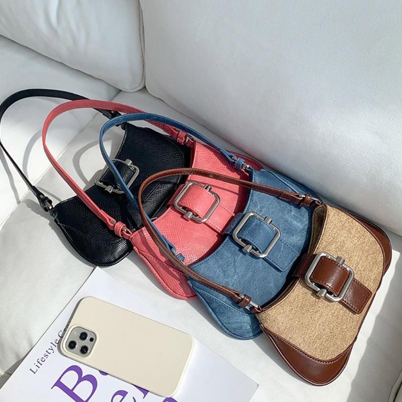 Túi Xách Da PU Đeo Dưới Cánh Tay Phong Cách Vintage Cho Nữ