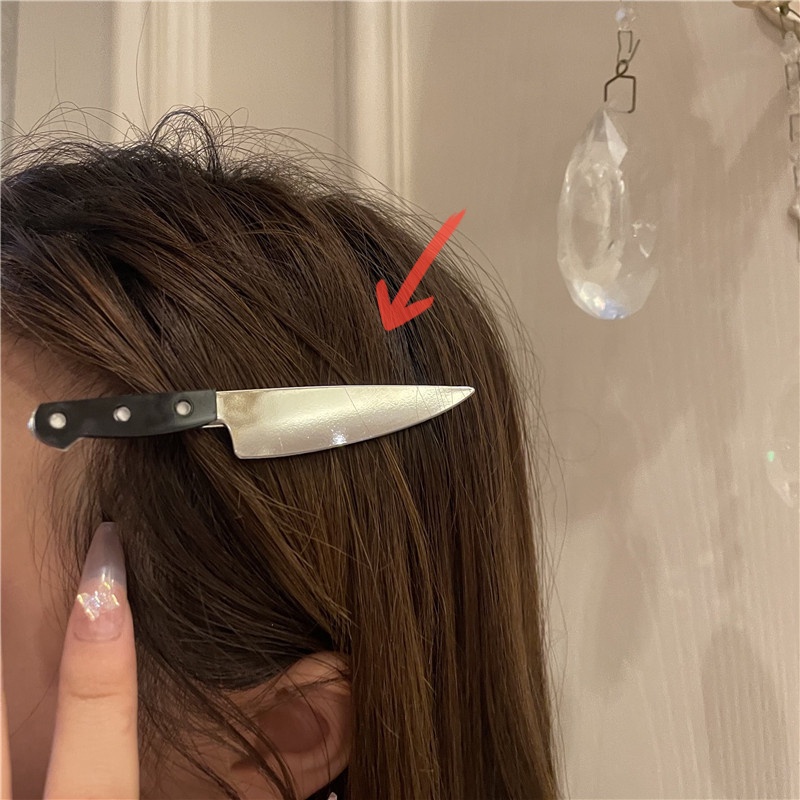 Kẹp Tóc Mỏ Vịt Giả Hình Dao Sáng Tạo Vui Nhộn Và Sáng Tạo Làm Phụ Kiện Chụp Ảnh Cho Bạn Gái Thẻ
