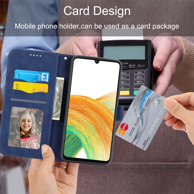 Bao Da Điện Thoại Pu Mềm Dạng Ví Cho Samsung Galaxy A23 A14 5G A52 4G A72 4G A52S A13 4G A33 5G A53 5G A73 5G A52 5G A72 5G A14 4G Ốp