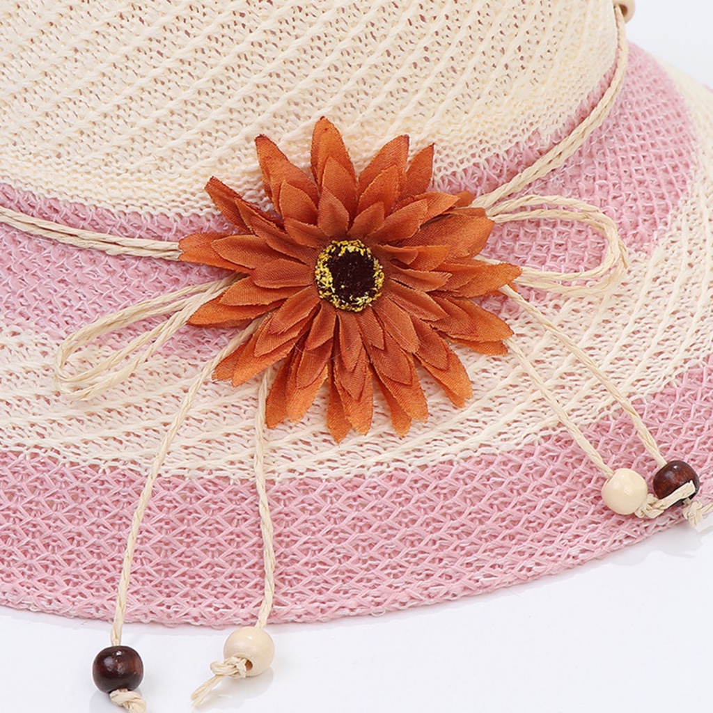 Mũ Rơm Đan Chống Nắng Đính Hạt Thời Trang Mùa Hè Cho Nữ