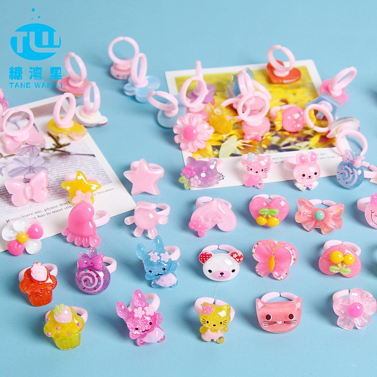 Set 10 Nhẫn Hoạt Hình disney Xinh Xắn Cho Bé Gái