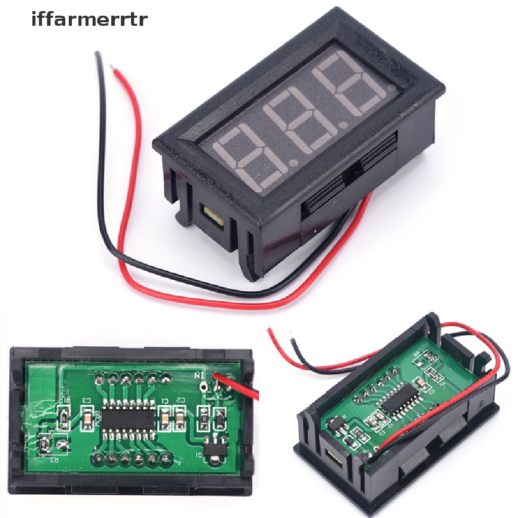 Vôn Kế Điện Tử Mini DC 0-30V Màu Đỏ Cho Xe Hơi