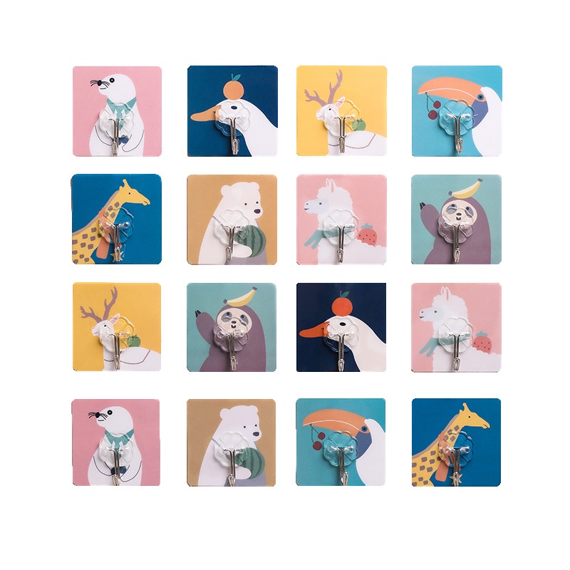 Móc Treo Đồ Dán Tường Tự Dính Không Để Lại Dấu Vết Họa Tiết Hoạt Hình