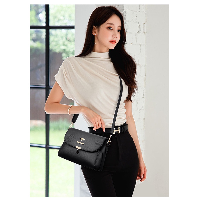 Túi Da Đeo Chéo Nhiều Ngăn Thời Trang Cho Nữ