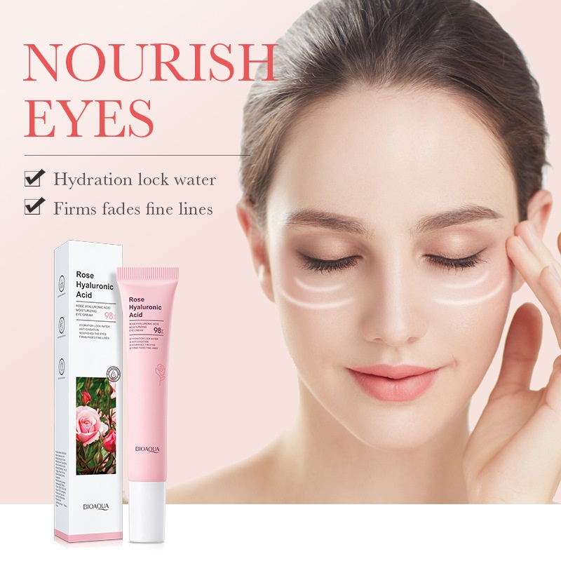 Rose Hyaluronic Acid Eye Cream Hydrat, sửa chữa, giữ ẩm và làm mờ nếp nhăn và quầng thâm