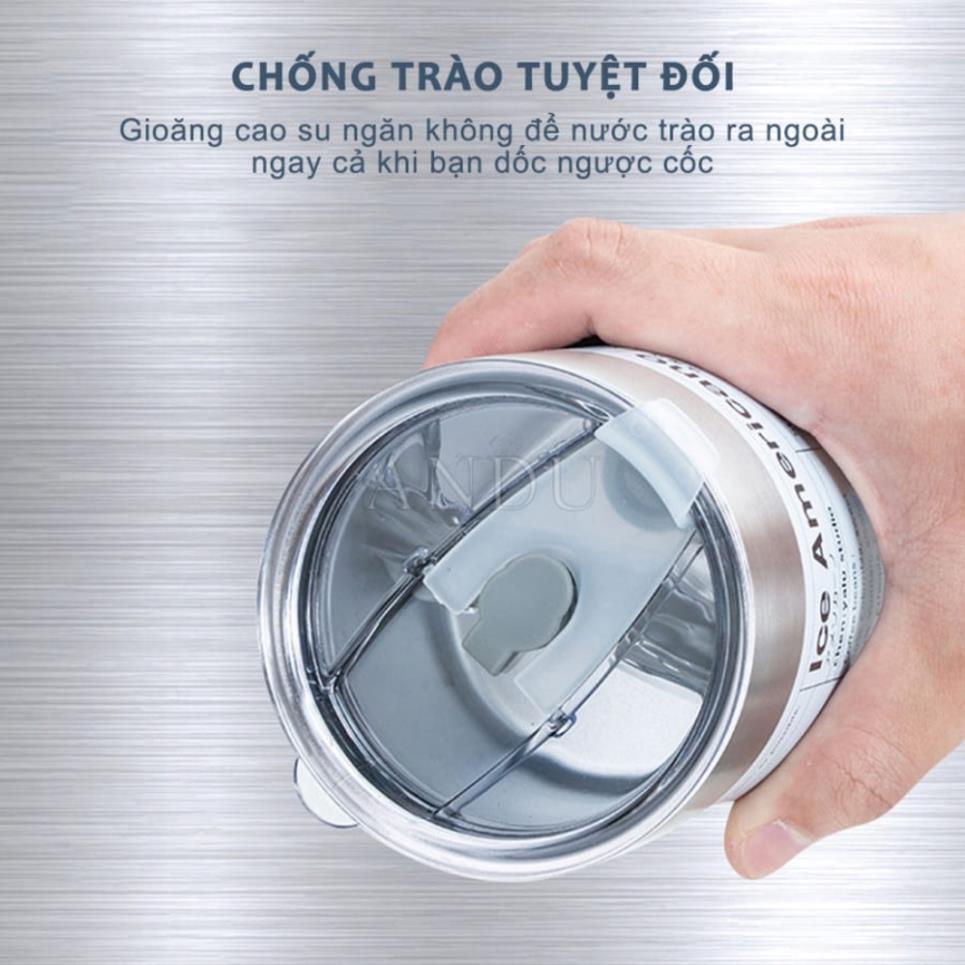 Cốc Giữ Nhiệt Americano, Ly Giữ Nhiệt Inox 304, Ly Uống Cafe Giữ Nhiệt Dung Tích 600ml Giữ Nhiệt 8-12 Giờ Tặng Ống Hút