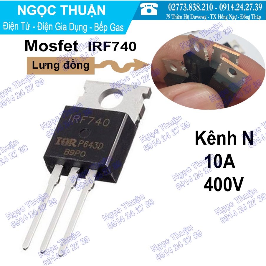 Mosfet IRF740 KÊNH N  10A 400V