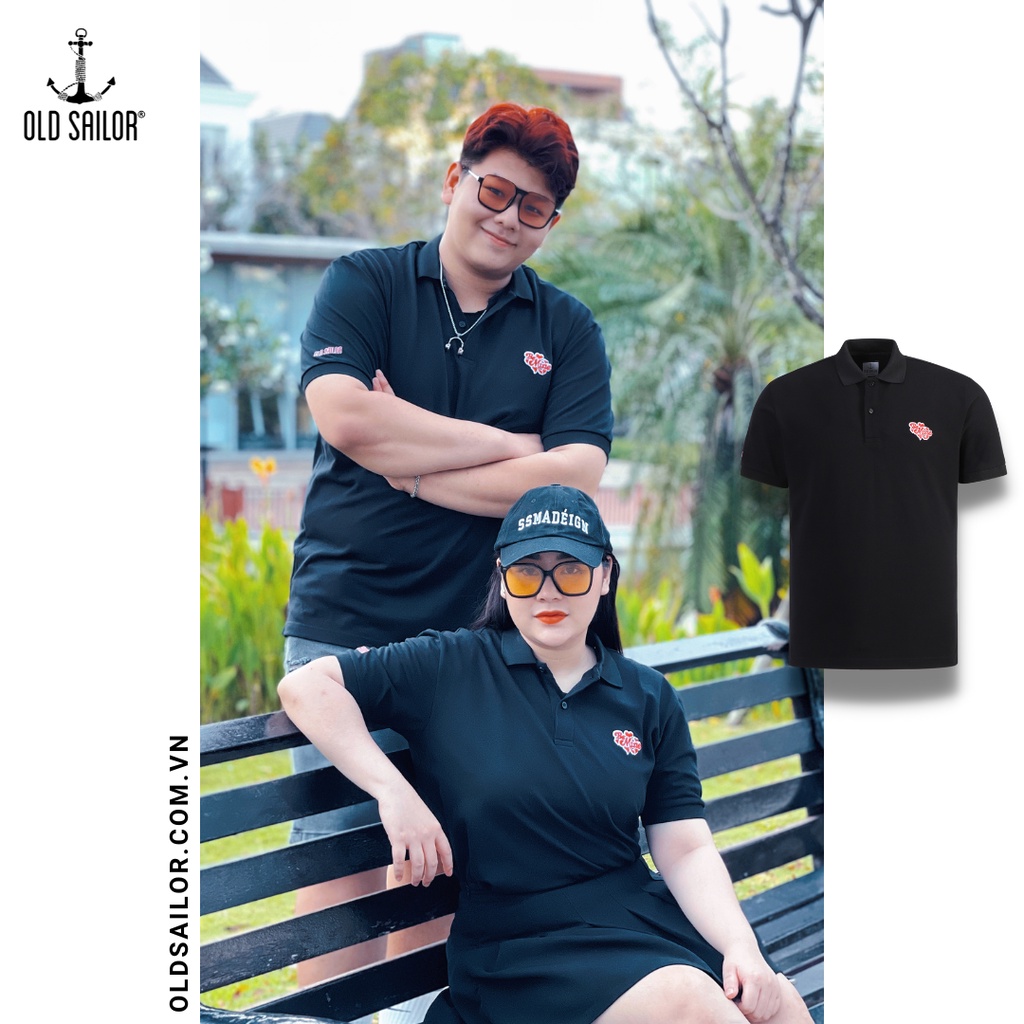 Áo Polo Thêu Họa Tiết OLD SAILOR Chất Vải Pique Form Basic Nam Nữ - BST VALENTINE Bigsize 55-130kg