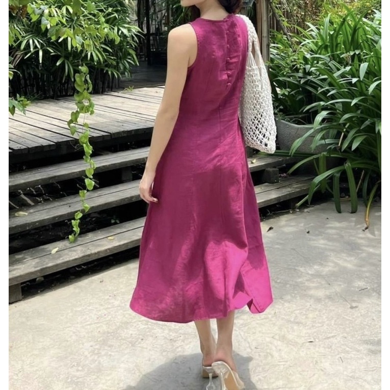 Đầm linen tưng cắt mảnh khách order