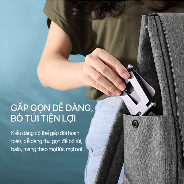 Giá Đỡ Điện Thoại Máy Tính Bảng Hợp Kim Nhôm ACOME AH01 Điều Chỉnh Linh Hoạt 270 Độ, Màu Xám Hàng Chính Hãng