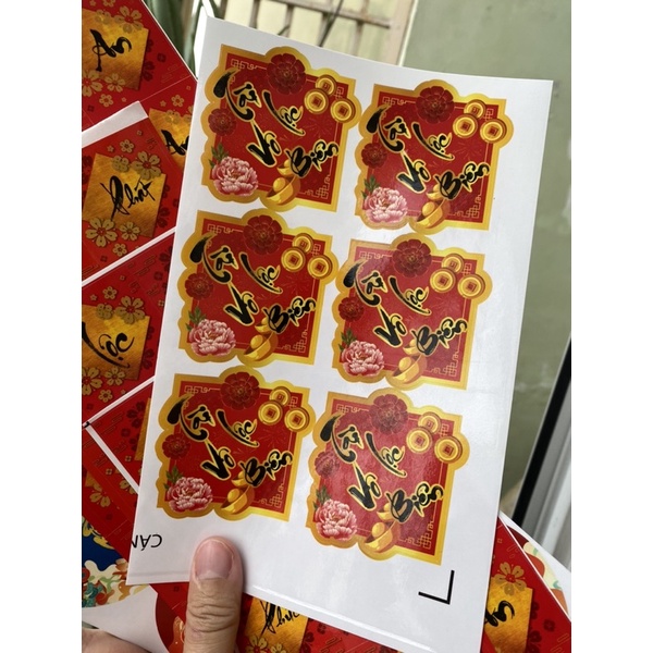Tem nhãn trang trí Phúc Lộc - Tài Lộc mừng năm mới - Happy New Year Sticker - Tem cán màng @gocdoquyen