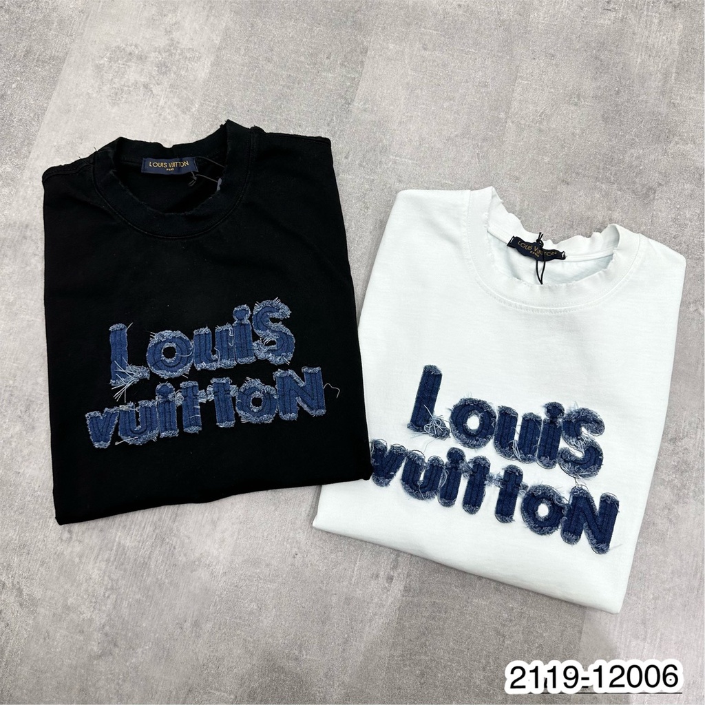 Áo thun nam GC , LV logo chữ rách vải cotton thoáng mát - Áo phông nam nữ GC chữ rách LV chữ rách