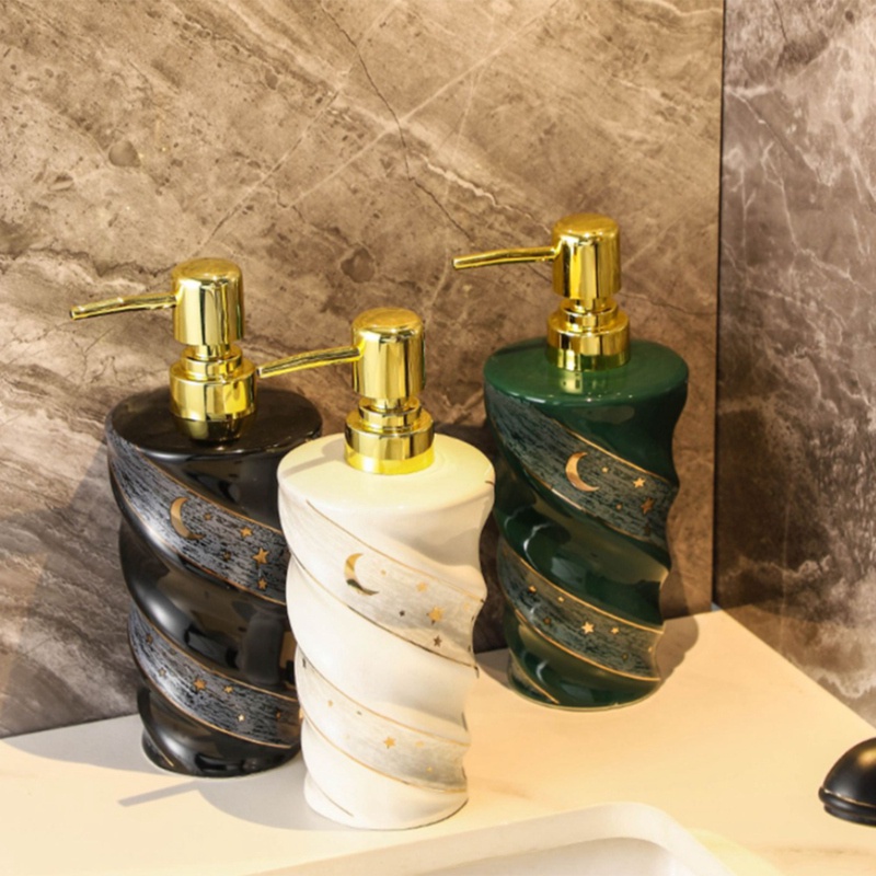 Bình Sứ Đựng Xà Phòng Rửa Tay / Dầu Gội Tiện Dụng Cho Nhà Tắm