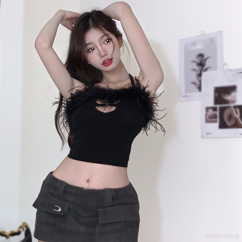 Áo Croptop Sát Nách Màu Sắc Đơn Giản Cho Nữ