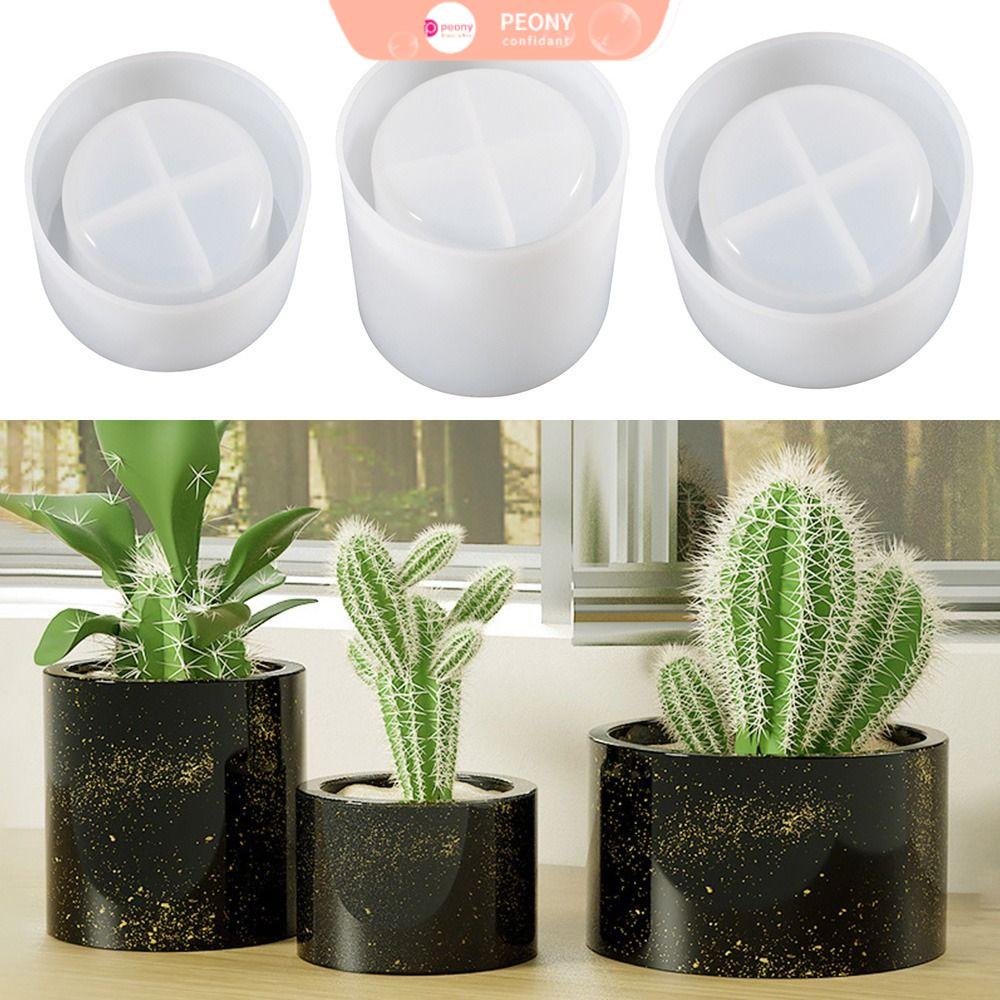 Khuôn Silicone Làm Chậu Hoa Sen Đá Epoxy Resin DIY