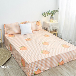 Bộ ga trải giường: 1 ga nệm + 2 vỏ gối cotton poly 1m2 1m6 1m8 drap trải giường ga nệm - happybedding