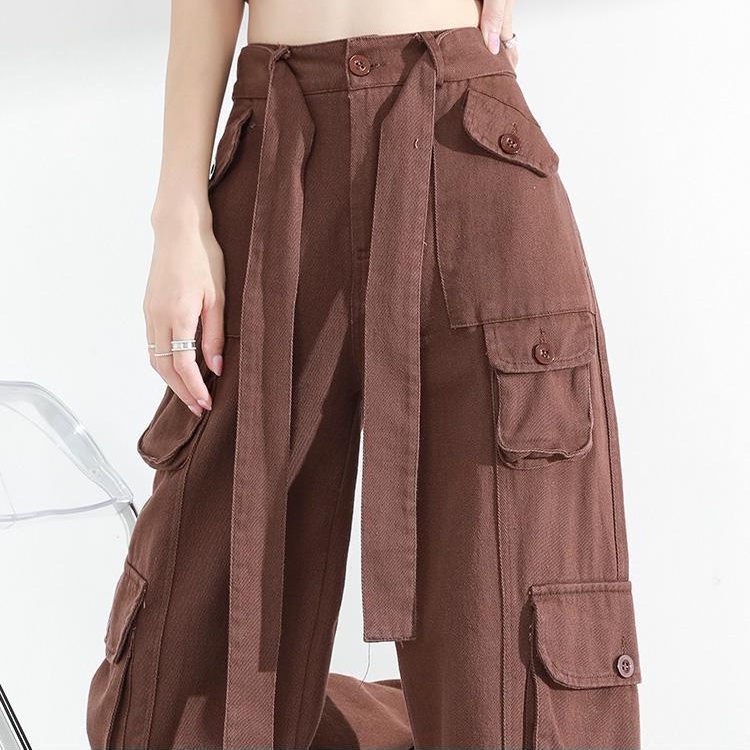 Quần jean nữ SUXI ống rộng lưng cao tôn dáng phong cách cổ điển thời trang