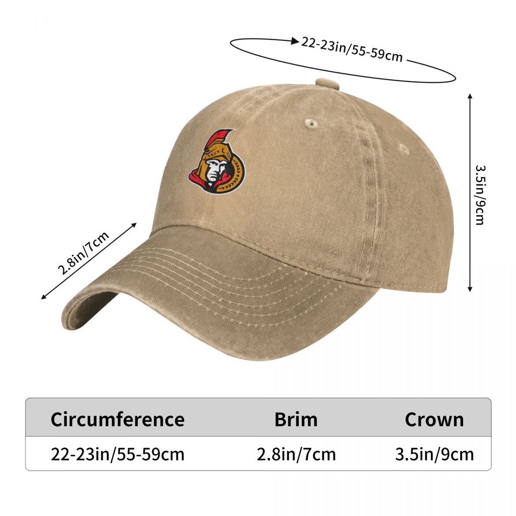 Ottawa Thượng Nghị Sĩ Logo NHL Người Lớn Rửa Mũ Cao Bồi 100% Cotton Cong Vành Mũ Chống Nắng Đơn Giản
