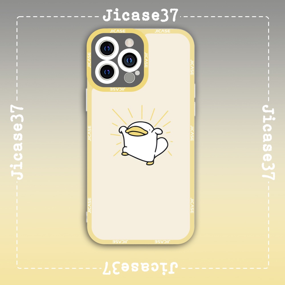 Ốp lưng iphone cạnh vuông Jicase JMcase Vịt Trắng Meme Cute Dễ Thương White Duck x/xs/11/12/pro/max/plus/promax