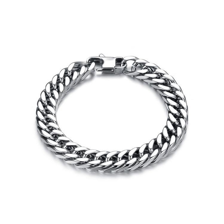 Lắc Tay Nam Bạc Loại To bản, Chất Liệu Cao Cấp Không Gỉ, Phong Cách Trẻ Trung, Thanh Lịch Hợp Thời Trang