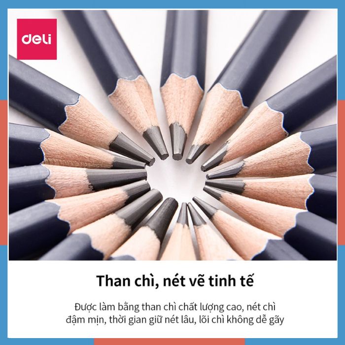 Bút chì cao cấp Deli Nuevo S999-| B, 2B, 3B, 4B, 5B, 6B, 7B, 8B, 9B, 10B, 12B, 14B - Bút chì mỹ thuật